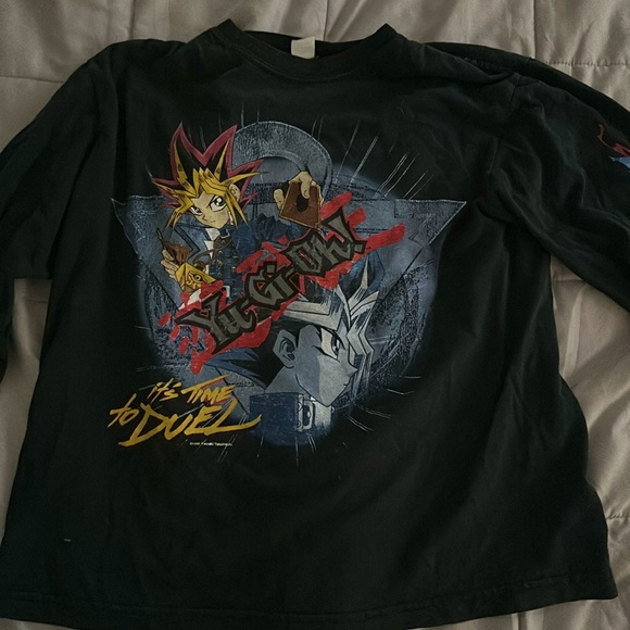 Lot T-shirts Vintage Yu-Gi-Oh! Taille M – Occasion Très Bon état, Motif œil Bleu Dragon Blanc | T-shirt Yu-Gi-Oh Vintage Avec Hologramme